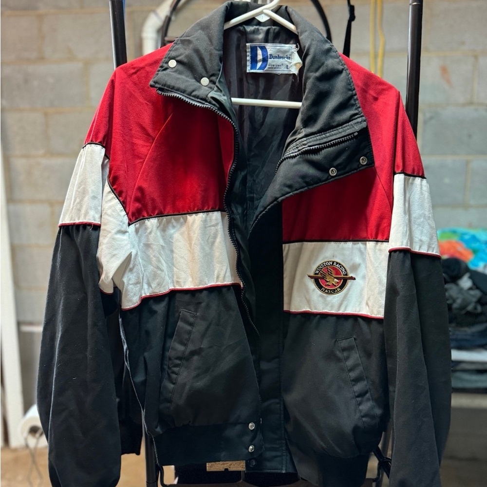 Dunbrooke Winston Cup NASCAR Red, White, and Black Bomber Jacket